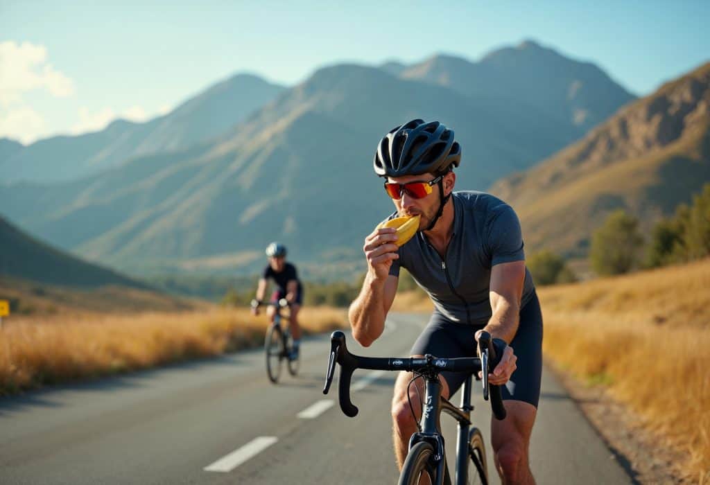 pikaso texttoimage Photorealistic image of cyclist eating banana duri
